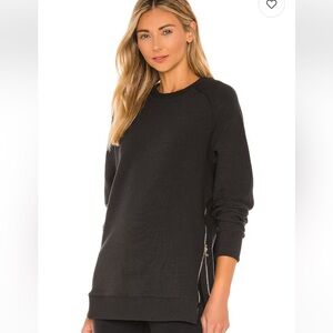 Varley Manning Sweatshirt in Black Rib